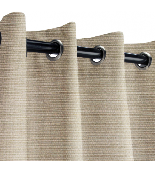 Sunbrella Outdoor Curtain with Nickel Grommets - Canvas Taupe