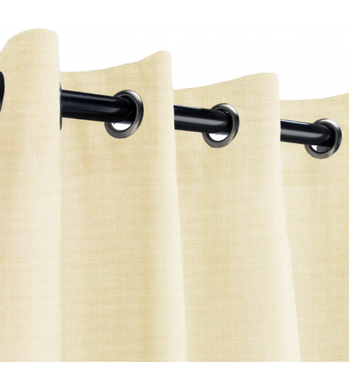 Sunbrella Outdoor Curtain with Nickel Grommets - Canvas Vellum