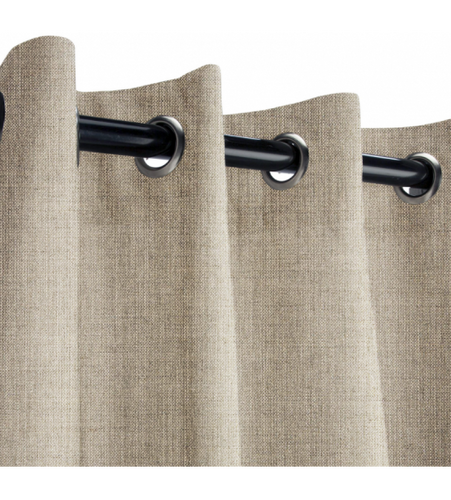 Sunbrella Outdoor Curtain with Nickel Grommets - Cast Ash