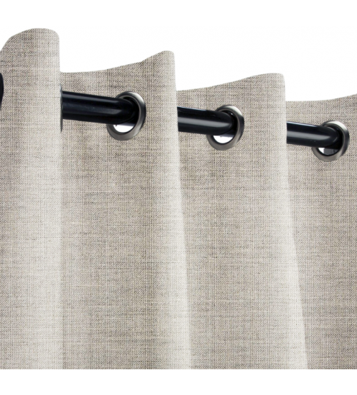 Sunbrella Outdoor Curtain with Nickel Grommets - Cast Silver
