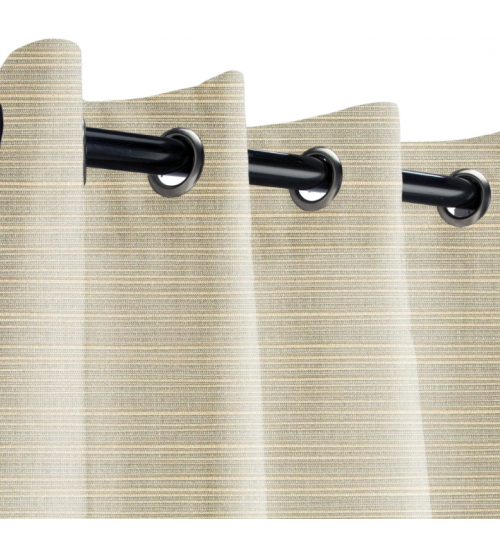 Sunbrella Outdoor Curtain with Nickel Grommets - Dupione Dove