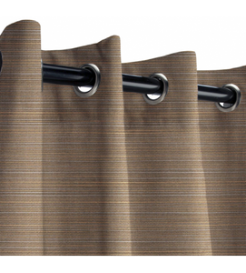 Sunbrella Outdoor Curtain with Nickel Grommets - Dupione Stone