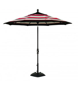 9' Collar Tilt Octagon Commercial Umbrella With White, red, Black Combination
