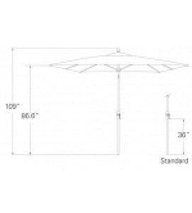 8x10' Rectangular Auto Tilt Market Umbrella Sketch