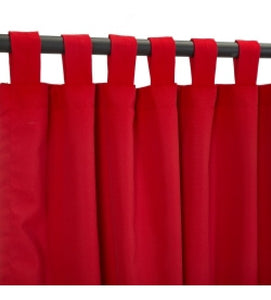 Curtain With Tab Top - Canvas Jockey Red